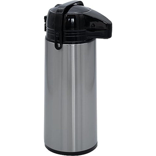 74 Oz Airpot Coffee Dispenser with Pump, Insulated Thermal Coffee Carafe - Stainless Steel Hot Beverage Dispenser - Thermos Urn for Hot/Cold Water, Drink Dispenser for Parties (Stainless Steel)