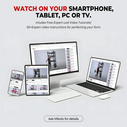 Mikolo Power Rack Cage, 1500 lbs Weight Rack with Cable Crossover Machine, Multi-Function Squat Rack with J Hooks, Dip Bars and Landmine for Home Gym (Red)