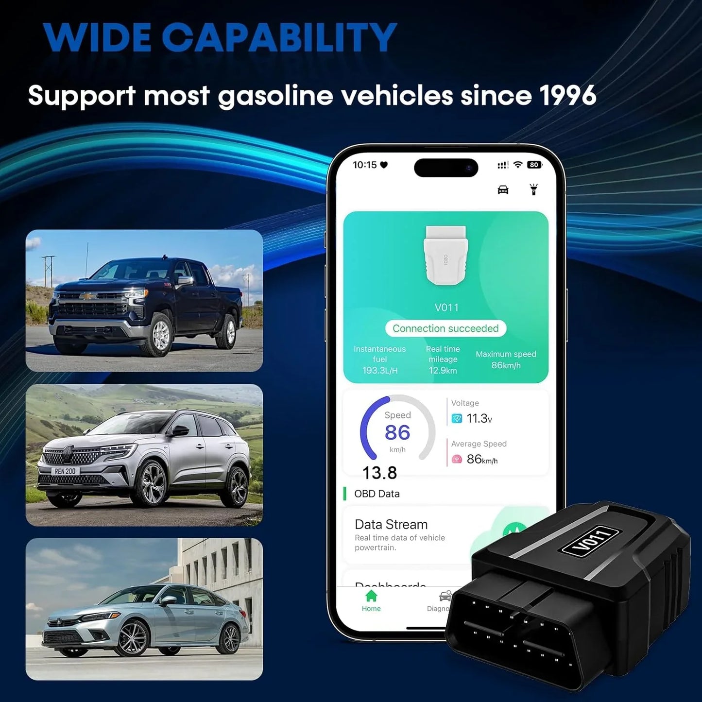 CICPAP OBD2 Scanner Bluetooth, Car Code Readers & Scan Tools for iOS & Android, Wireless Auto Diagnostic Scan Tool to Check Engine & Fix All Cars & Vehicles, Bluetooth 5.4