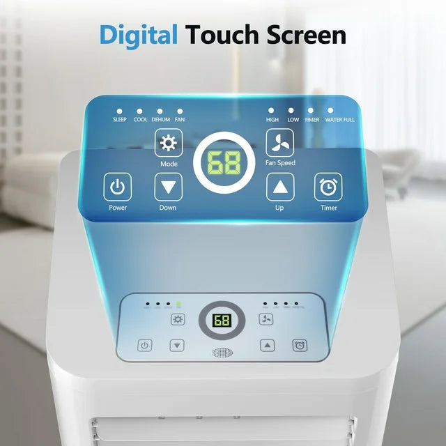 Havato 5000BTU (8000BTU ASHRAE) Portable Air Conditioner with Dehumidifier/Fan/Cooler, Covers to 150 Sq.Ft., Remote Control, White