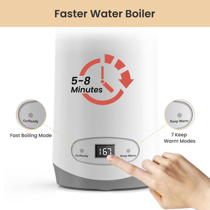 Travel Electric Kettle, Small Portable Tea Coffee Kettle, Hot Water Boiler with 8 Temperature Control,New, White