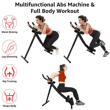 Jacgood Ab Workout Equipment, Foldable Ab Machine Full Body Workout for Home Gym, 4 Angles Adjustable ab Trainer, Strength Training Exercise, Core & Abdominal Trainers, Max 440lbs