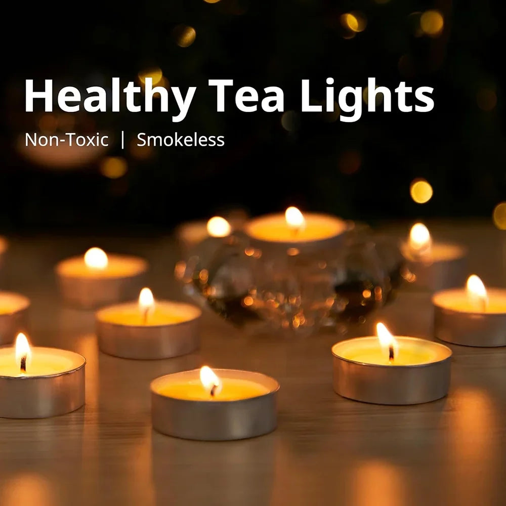 Aiteng 50Pcs Smokeless Small Candles Dripless & Long Lasting Mini Tea Light Candles for Dinners Parities Home Decoration Wedding, White