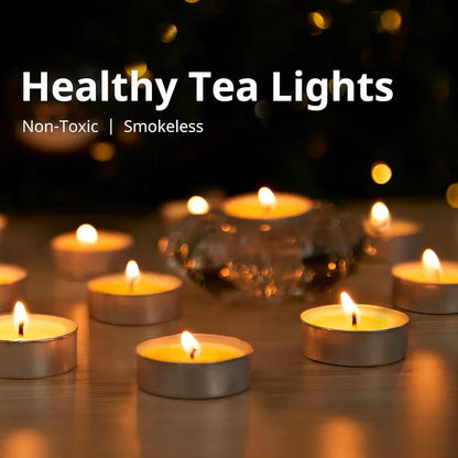 Aiteng 50Pcs Smokeless Small Candles Dripless & Long Lasting Mini Tea Light Candles for Dinners Parities Home Decoration Wedding, White