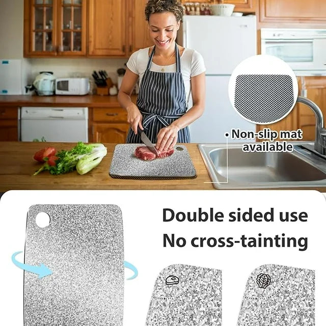 100% Pure Titanium Cutting Board ¨C EPA-Certified Cutting Board, Double-Sided Pure Titanium Cutting Board for Kitchen and Outdoor Cooking (12"x8")