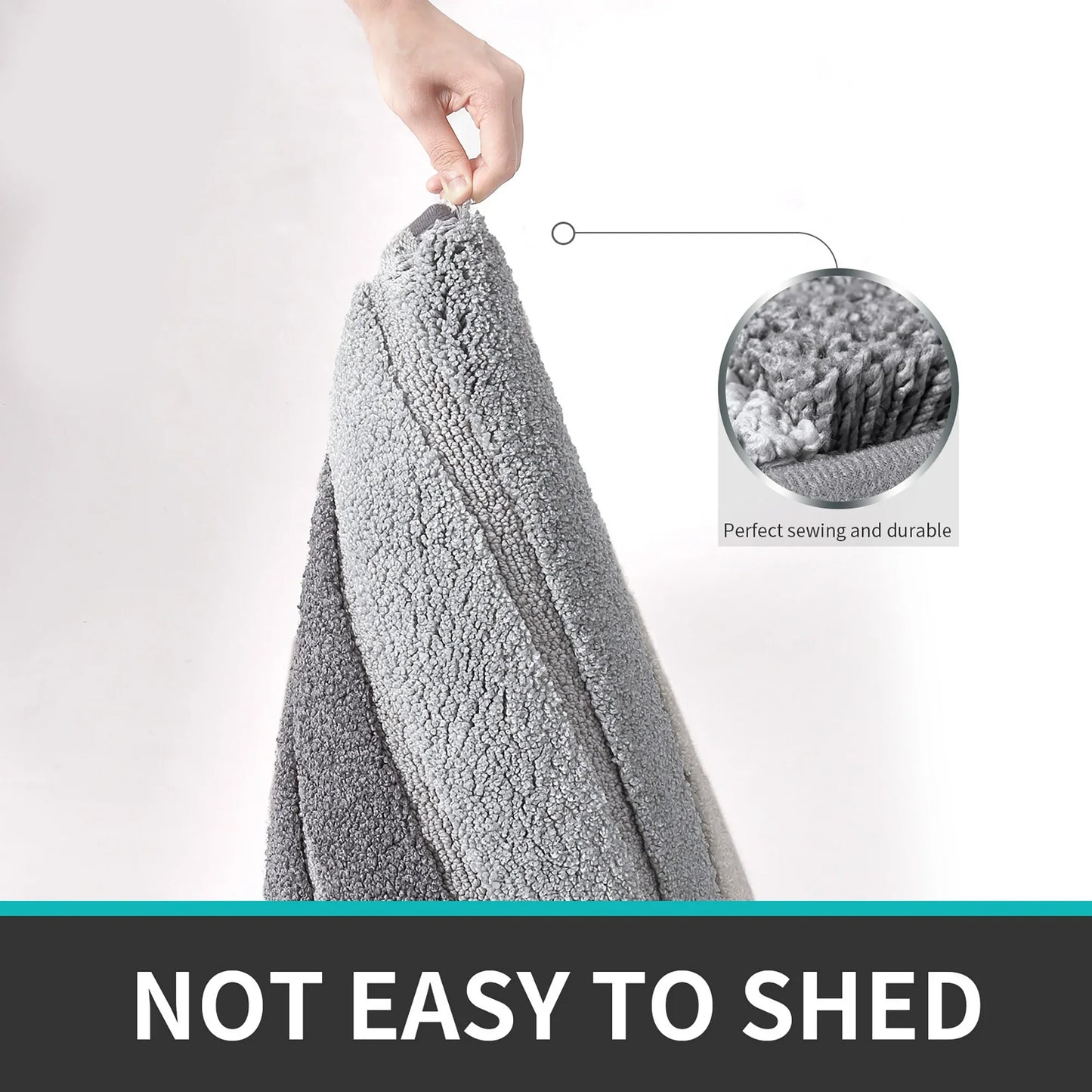 GTNSHUAI Extra Thick Microfiber Bath Rug, Non-Slip Soft Absorbent Bathroom Mat, 16 x 24, Gray