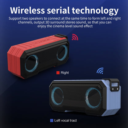 New Bluetooth Speaker with IPX7 Waterproof, Multicolor LED Light, Power Bank, Dual Speakers, Outdoor Wireless Audio