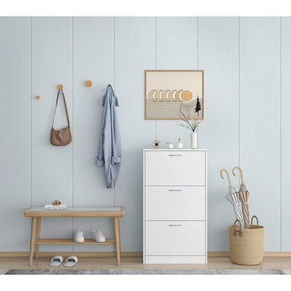 Ktaxon 3 Drawers Wooden Shoe Cabinet, Entryway Shoe Storage Cabinet Shoe Rack Organizer for Hallway Bedroom Closet Living Room Home Apartment, White