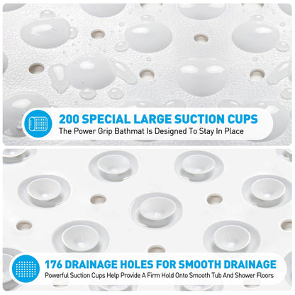 Bathtub and Shower Mats, Extra Long Non-Slip Bath Mat 39 x 16 Inch