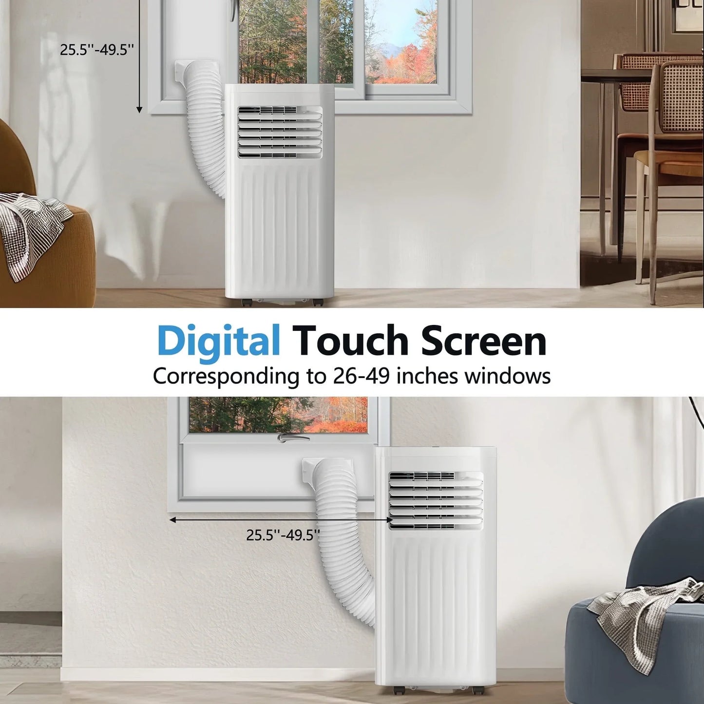 KISSAIR 5000BTU (8000 ASHRAE) Portable Air Conditioner/Dehumidifier/Fan, Covers up to 150 Sq. Ft.,3 in 1 AC with 24H Timer for Home/Office