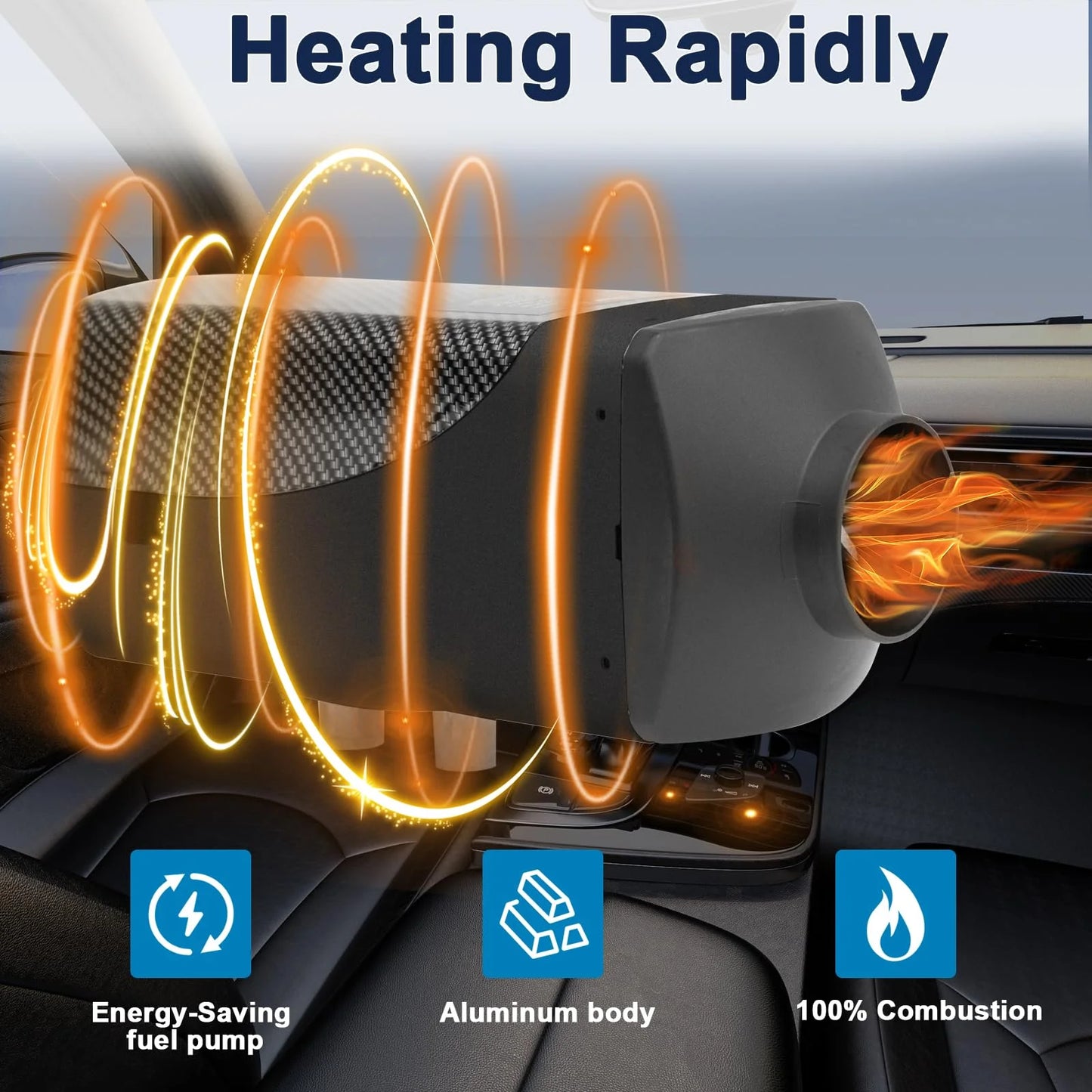 Jacgood Diesel Heater 12V Muffler 8KW Air Diesel Heater 12V Diesel Air Heater with LCD Switch for Car Trucks Motor- Home Boat Bus Can，Black