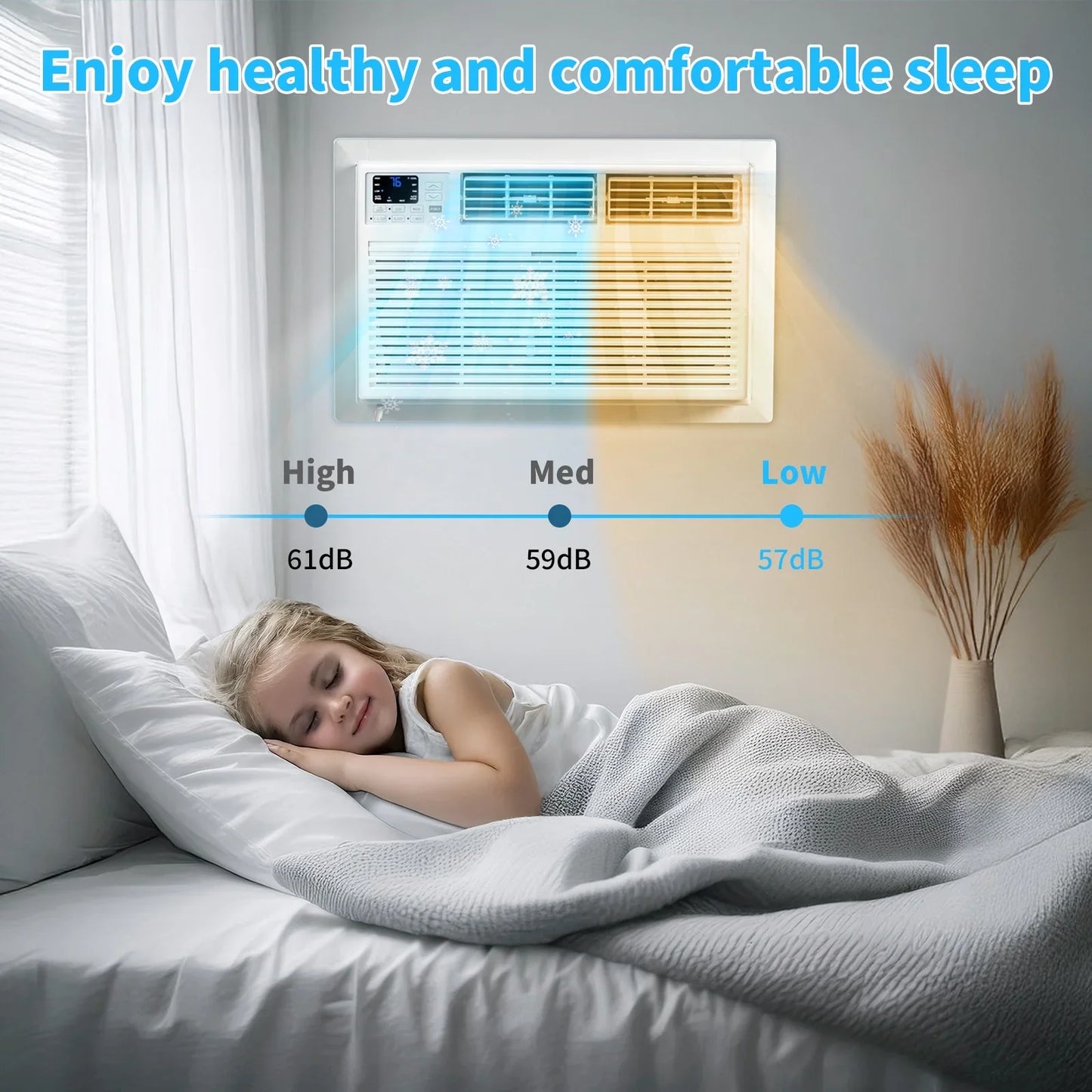 Ktaxon Smart 8000 BTU Through the Wall Air Conditioner with Heat, Wall AC Unit & Heater Combo with Remote, APP & Voice Control & Timer Function, Compatible with Alexa/Google Assistant, 115V/60Hz