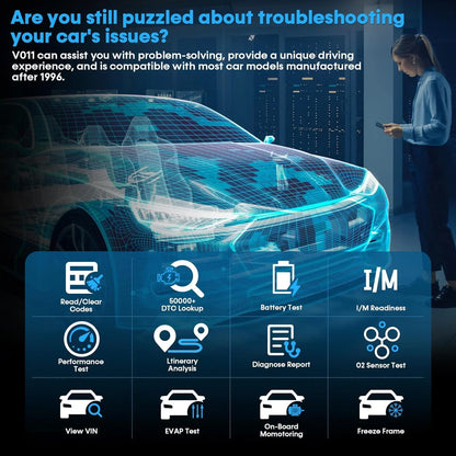 CICPAP OBD2 Scanner Bluetooth, Car Code Readers & Scan Tools for iOS & Android, Wireless Auto Diagnostic Scan Tool to Check Engine & Fix All Cars & Vehicles, Bluetooth 5.4