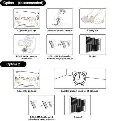 12 Pack Acoustic Panels, Studio Soundproofing Foam for Wall,12" X 12" X 1"