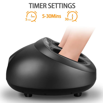 Jacgood Foot Massager with Heat, Vibration,Rolling Compression Feet Massager Machine for Plantar Fasciitis,Neuropathy Pain,Multi-Level Settings & Adjustable Intensity