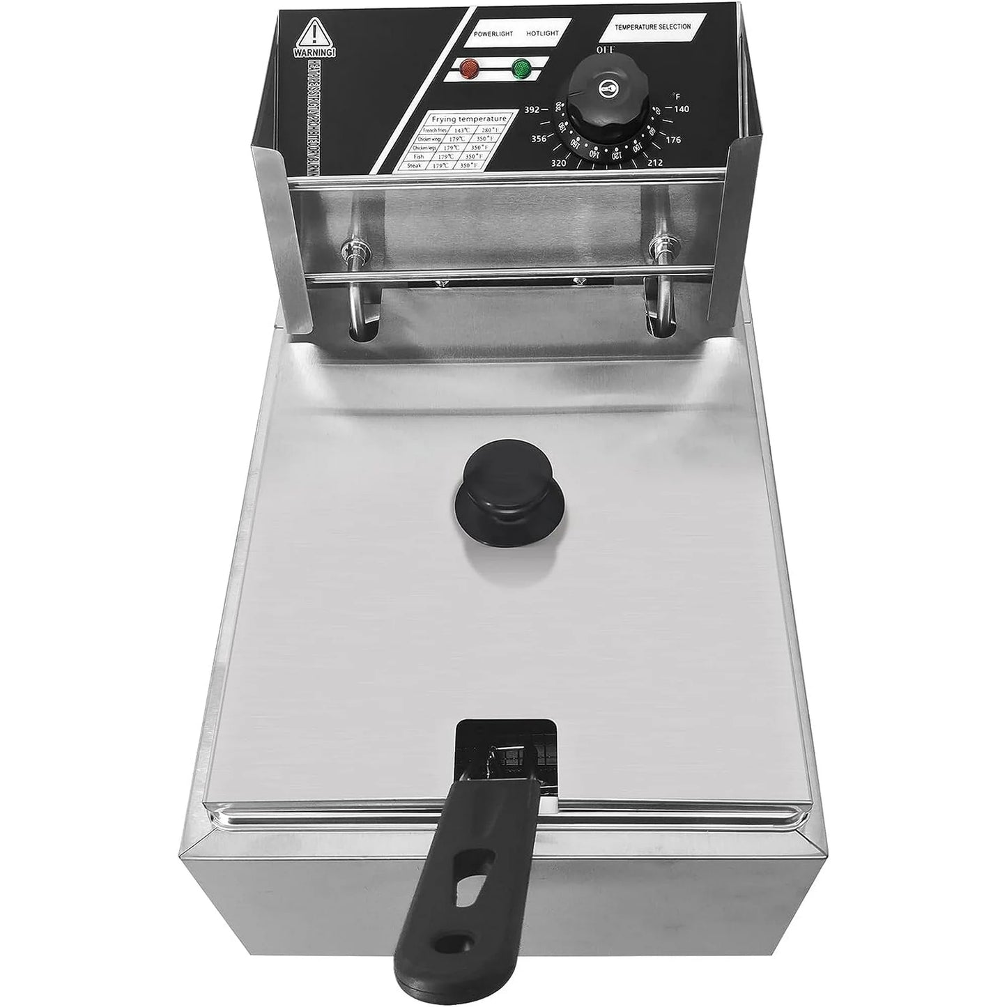 Jacgood Electric Countertop Deep Fryer 6L Dual Tank 2500W Commercial Restaurant Steel