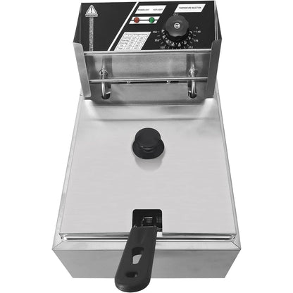 Jacgood Electric Countertop Deep Fryer 6L Dual Tank 2500W Commercial Restaurant Steel