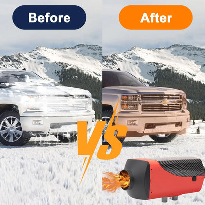 Jacgood Diesel Heater 12V Muffler 8KW Air Diesel Heater 12V Diesel Air Heater with LCD Switch for Car Trucks Motor- Home Boat Bus Can，Red