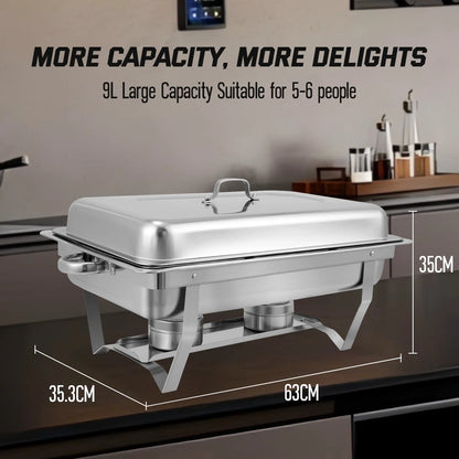 Chafing Dish Buffet Set 41 Pack, PRIJESSE 8QT Stainless Steel Chafing Dishes 2* 1/2 size food pans for Buffet, Chafers and Buffet Warmers Sets for Parties, Events, Wedding, Camping, Dinner