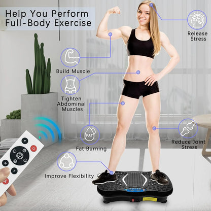 PRIJESSE Vibration Plate Exercise Machine Whole Body Workout Fitness Equipment for Weight Loss