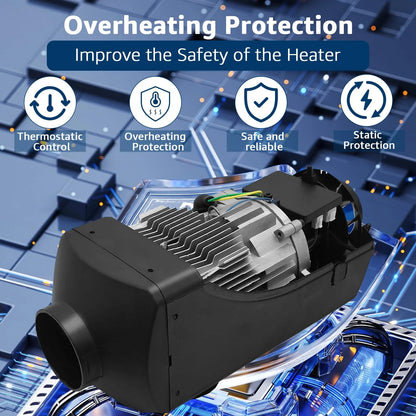 Jacgood Diesel Heater 12V Muffler 8KW Air Diesel Heater 12V Diesel Air Heater with LCD Switch for Car Trucks Motor- Home Boat Bus Can，Black