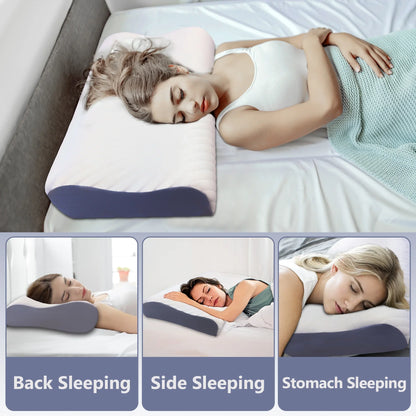 GTNSHUAI Memory Foam Bed Pillow, Medium Support Orthopedic Cervical with Removable Pillow Case, Queen