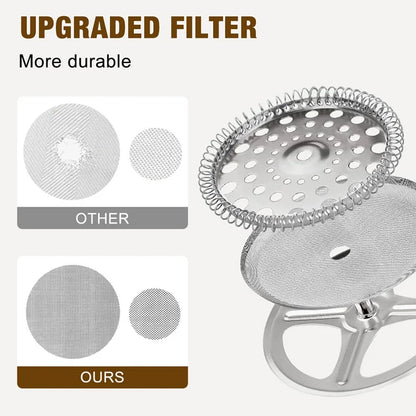 35oz French Press Coffee Maker, High-Heat Borosilicate Glass Coffee Press for Camping Travel Gifts, Dishwasher Safe, Black