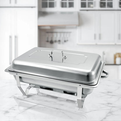 PRIJESSE 4 Pack Chafing Dish for Buffet,8 Quart Stainless Steel Chafing Dish Buffet Set, Rectangular Chafers and Buffet Warmers Sets for Party, Catering, Wedding, Banquet, Graduation