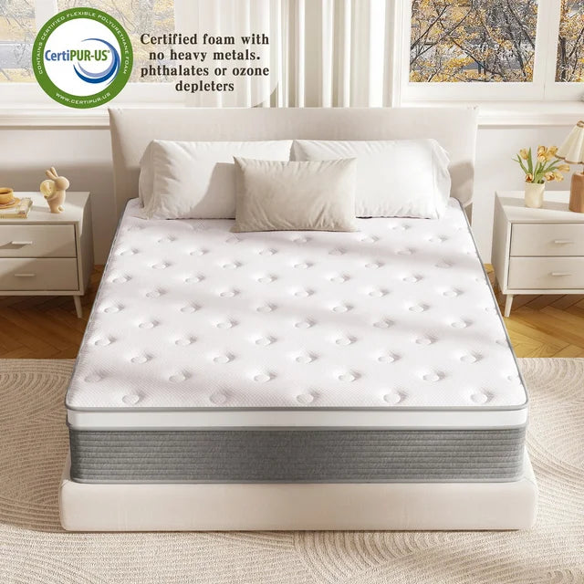 CIUANCE Twin Mattress,12 Inch Memory Foam Mattress in a Box,Memory Foam Euro Top Hybrid Cooling Sleep Fiberglass Free