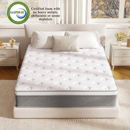 CIUANCE Twin Mattress,12 Inch Memory Foam Mattress in a Box,Memory Foam Euro Top Hybrid Cooling Sleep Fiberglass Free