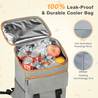 Collapsible Cooler Bag Insulated, Large Leakproof Soft Sided Portable Cooler Bag for Outdoor Travel Beach Picnic Camping BBQ Party